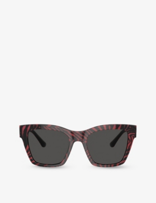 Dolce & Gabbana Dg4384 Square-frame Acetate Sunglasses In Red