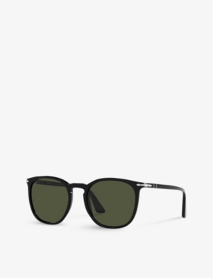 Shop Persol Women's Black Po3316s Round-frame Acetate Sunglasses