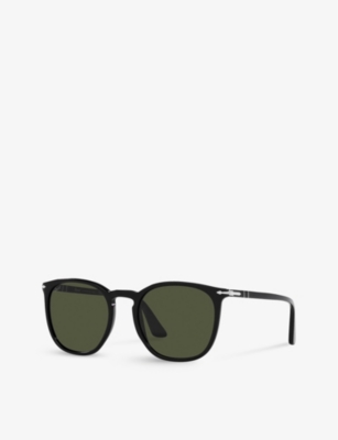 Persol Womens Black Po3316s Round-frame Acetate Sunglasses In Black