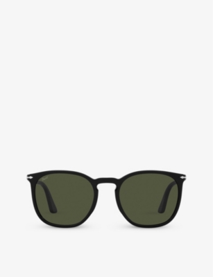 Persol Womens Black Po3316s Round-frame Acetate Sunglasses