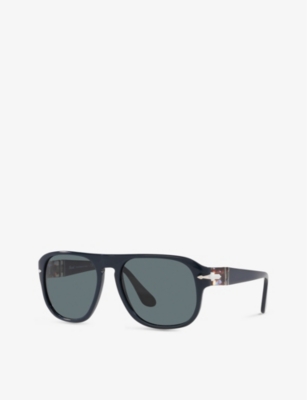 Shop Persol Women's Blue Po3310s Pillow-frame Acetate Sunglasses