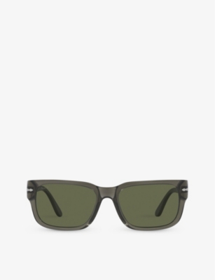PERSOL: PO3315S rectangle-frame transparent acetate sunglasses