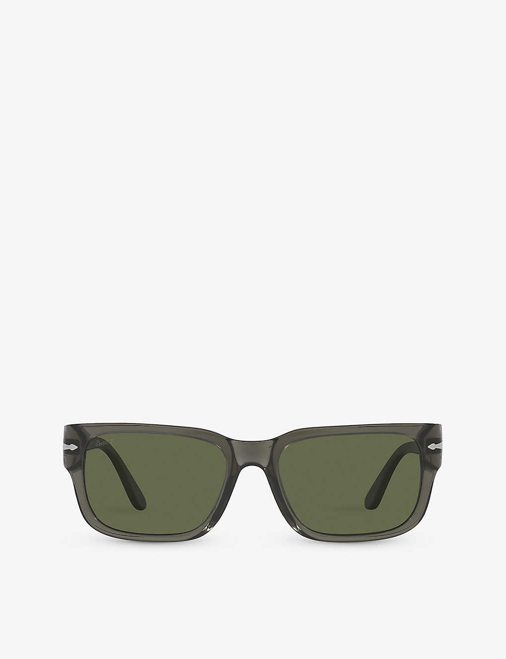Persol Womens Grey Po3315s Rectangle-frame Transparent Acetate Sunglasses
