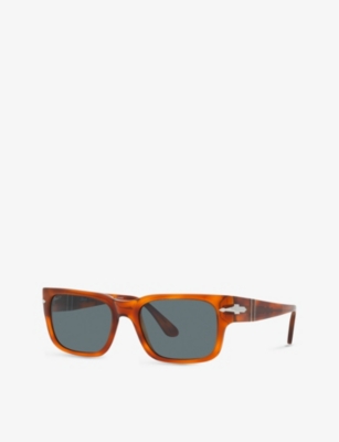 PERSOL: PO3315S rectangle-frame tortoiseshell acetate sunglasses