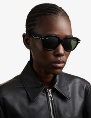 Ray Ban Ray-ban Womens Black Rb4398 Erik Square-frame Acetate Sunglasses In Black
