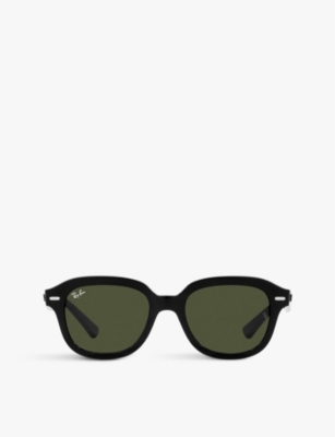 Shop Ray Ban Ray-ban Women's Black Rb4398 Erik Square-frame Acetate Sunglasses