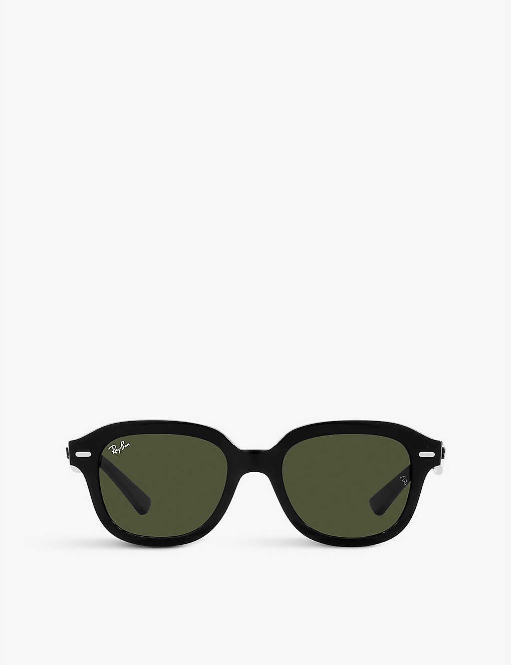 Ray Ban Ray-ban Womens Black Rb4398 Erik Square-frame Acetate Sunglasses In Black / Green