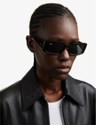 Shop Ray Ban Ray-ban Women's Black Rb3796 Pillow-frame Acetate Sunglasses