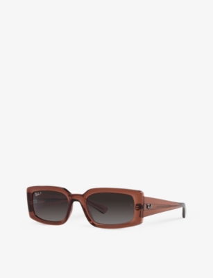 Ray Ban Kiliane Bio-based Sunglasses Transparent Brown Frame Grey Lenses Polarized 54-21 In Brown