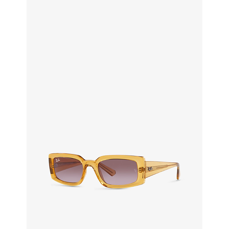 Shop Ray Ban Ray-ban Women's Yellow Rb4395 Kiliane Pillow-frame Acetate Sunglasses