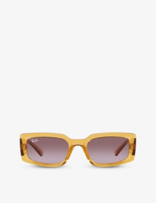 Ray Ban Kiliane Bio-based Sunglasses Transparent Yellow Frame Violet Lenses 54-21 In Yellow