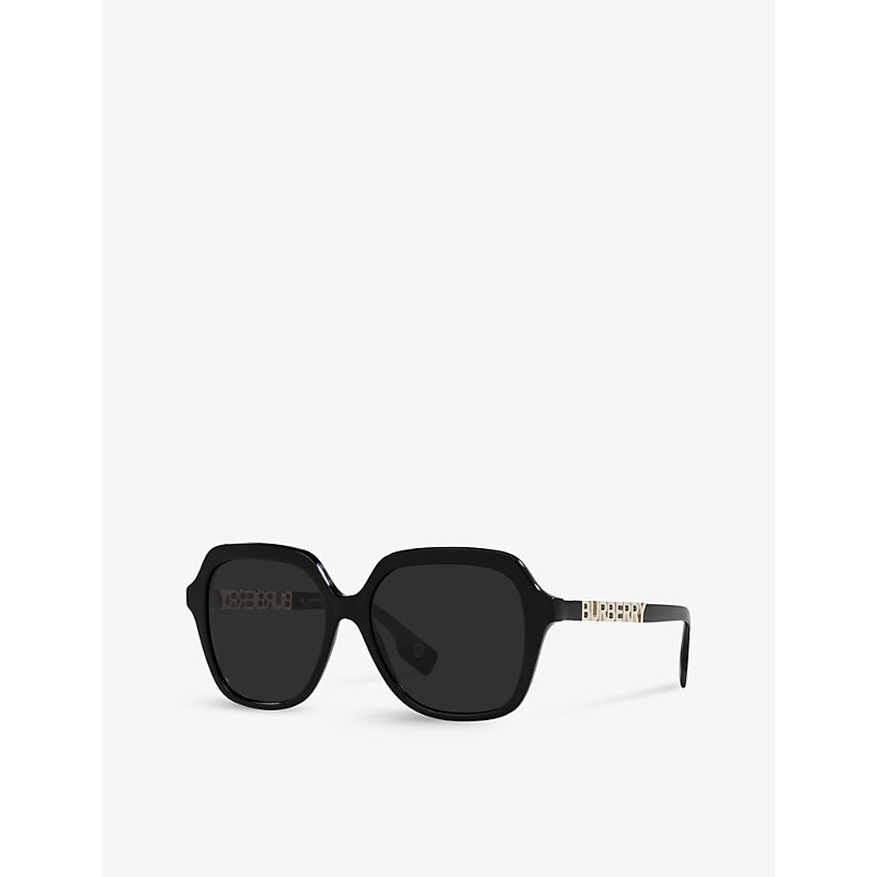Shop Burberry Women's Black Be4389 Joni Square-frame Acetate Sunglasses