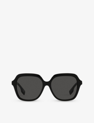 Shop Burberry Women's Black Be4389 Joni Square-frame Acetate Sunglasses
