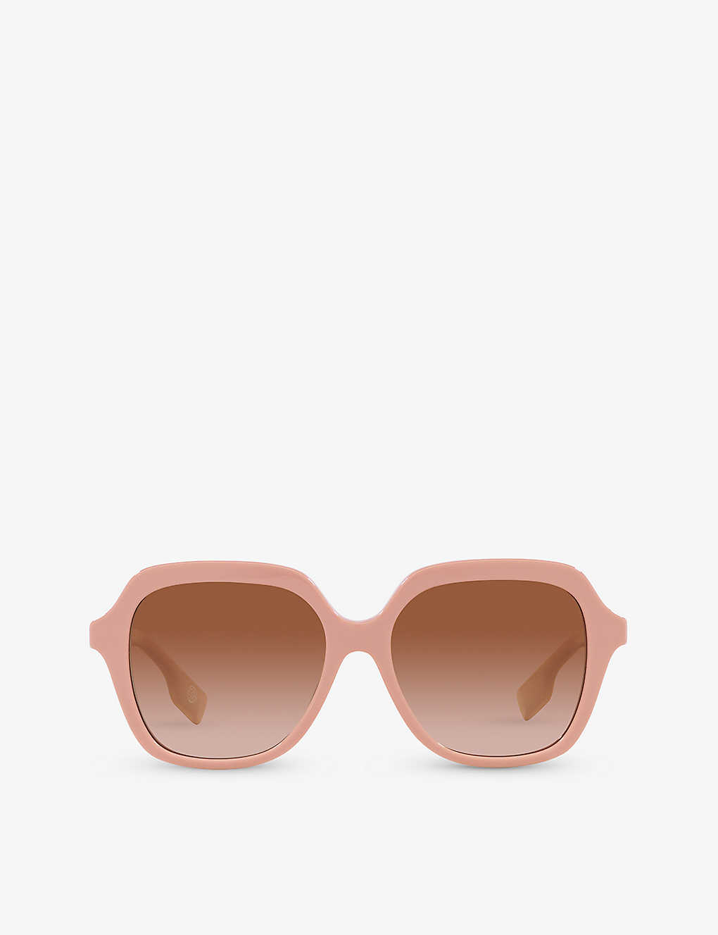 Shop Burberry Women's Pink Be4389 Joni Square-frame Brand-embellished Acetate Sunglasses