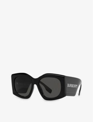 Shop Burberry Women's Black Be4388u Madeline Square-frame Acetate Sunglasses
