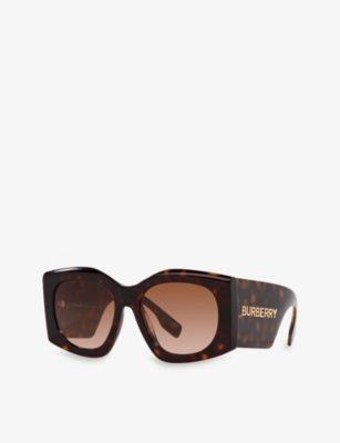 Shop Burberry Women's Brown Be4388u Madeline Square-frame Acetate Sunglasses