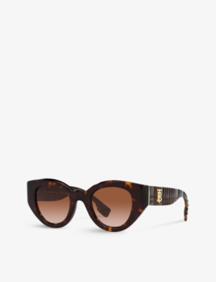 Shop Burberry Women's Brown Be4390 Meadow Tortoiseshell-print Phantos-frame Acetate Sunglasses