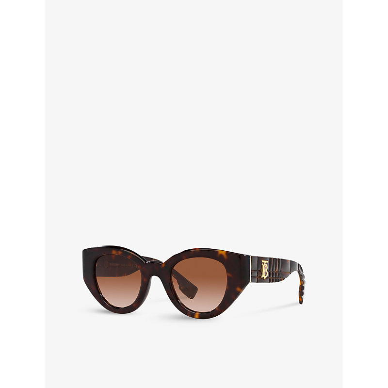 Shop Burberry Women's Brown Be4390 Meadow Tortoiseshell-print Phantos-frame Acetate Sunglasses
