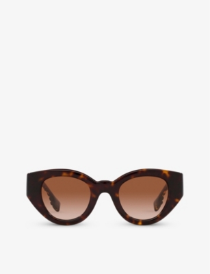 BURBERRY: BE4390 Meadow tortoiseshell-print phantos-frame acetate sunglasses