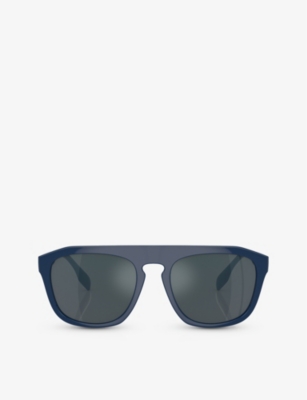 Shop Burberry Women's Blue Be4396u Wren Square-frame Acetate Sunglasses