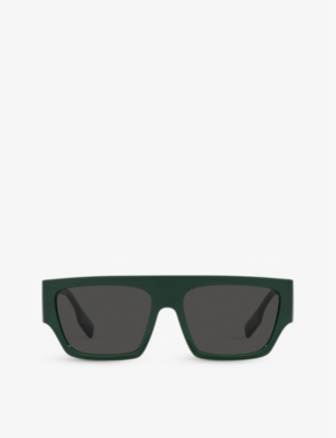 Burberry Womens Green Be4397u Micah Tinted-lens Square-frame Acetate Sunglasses
