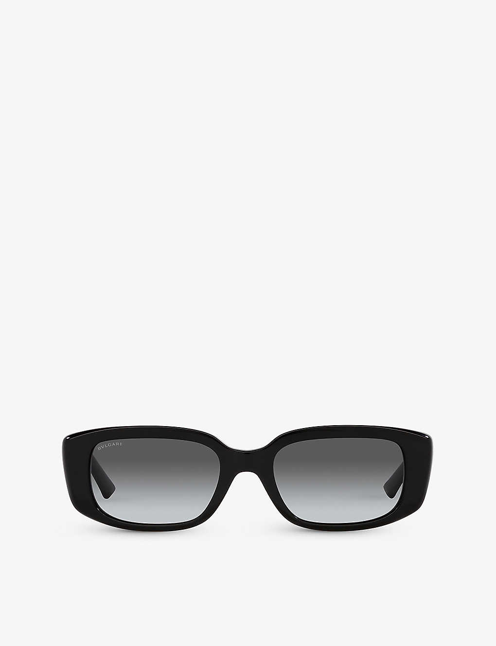 Bvlgari Bv8259 Branded-arm Rectangle-frame Acetate Sunglasses In Black
