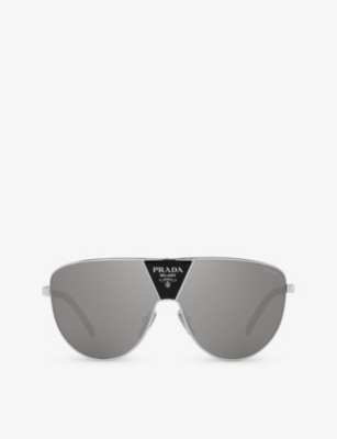 PRADA - PR 69ZS shield-frame metal sunglasses