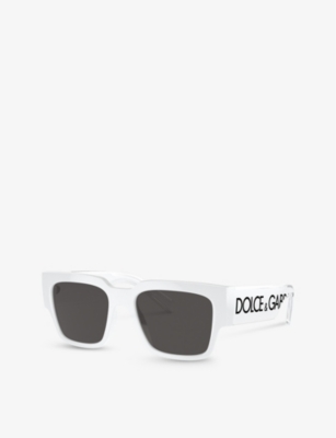 Shop Dolce & Gabbana Women's White Dg6184 Square-frame Injected Sunglasses