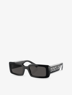 Dolce & Gabbana Dg6187 Rectangle-frame Injected Sunglasses In Black