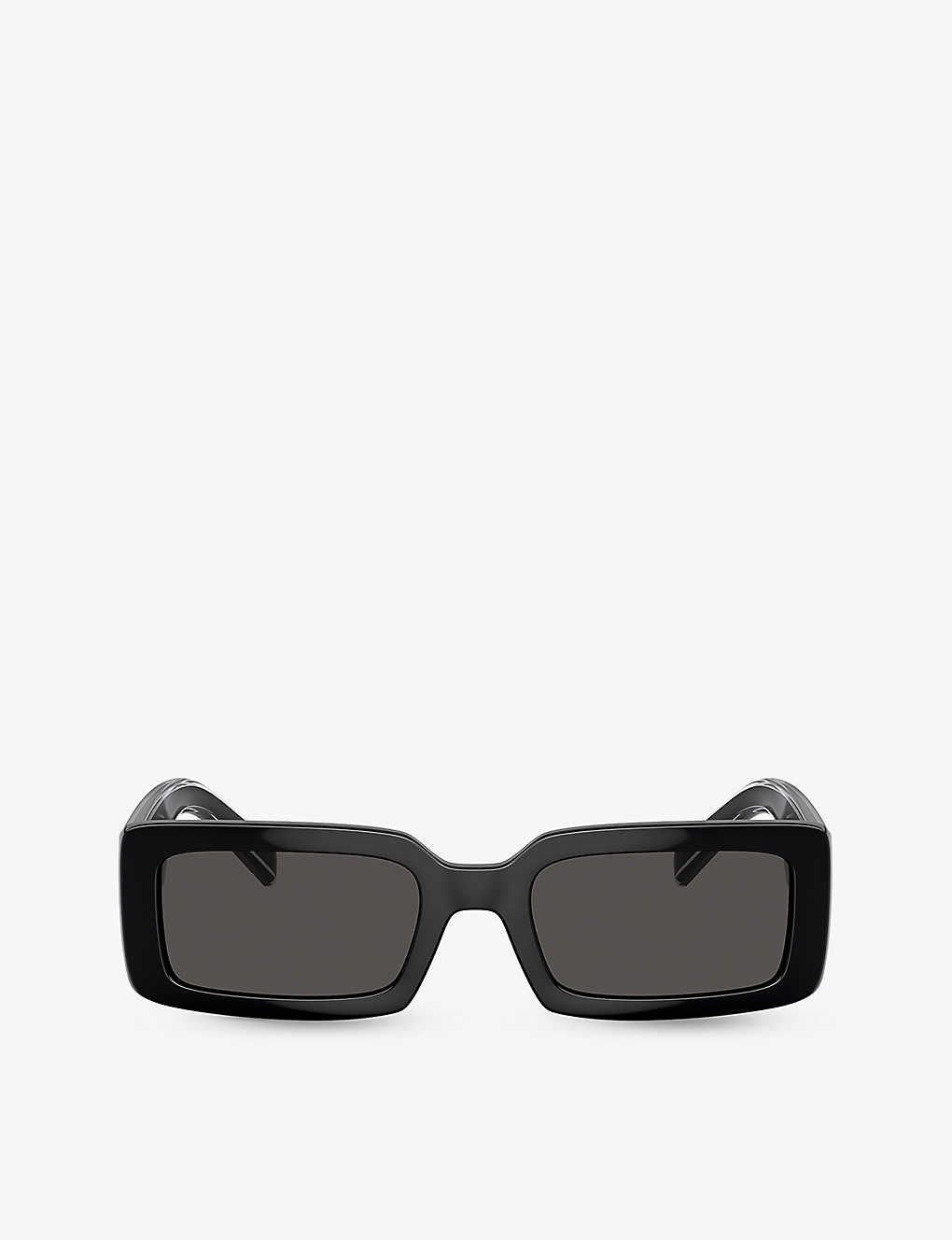Dolce & Gabbana Dg6187 Rectangle-frame Injected Sunglasses In Dark Grey