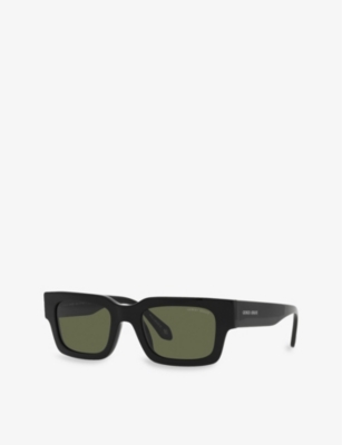 Giorgio Armani Womens Black Ar8184u Rectangular-frame Acetate Sunglasses In Black