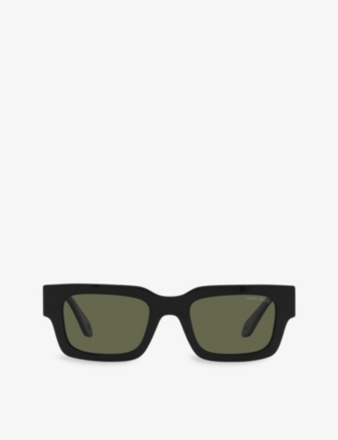 Giorgio Armani Womens Black Ar8184u Rectangular-frame Acetate Sunglasses