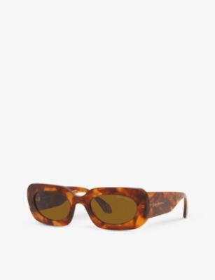 Giorgio Armani Womens Red Ar8182 Tinted-lens Rectangle-frame Acetate Sunglasses In Red