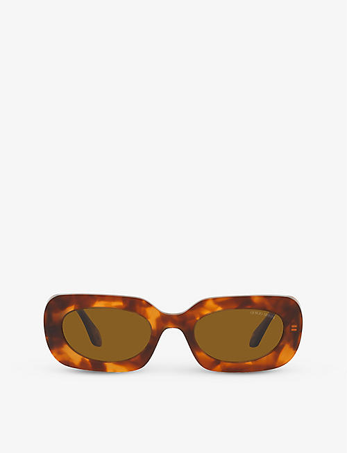 GIORGIO ARMANI: AR8182 tinted-lens rectangle-frame acetate sunglasses