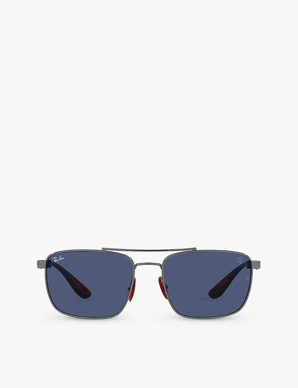 Ray Ban Rb3715m Scuderia Ferrari Collection Sunglasses Grey Frame Blue Lenses 58-18