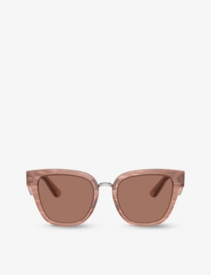 Dolce & Gabbana Dg4437 Butterfly-frame Acetate Sunglasses In Dark Brown