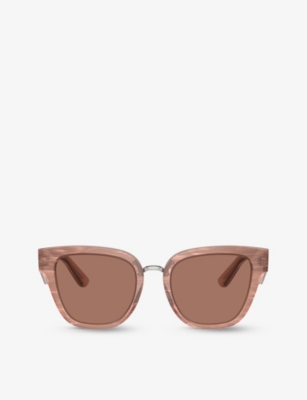 Dolce & Gabbana Dg4437 Butterfly-frame Acetate Sunglasses In Pink