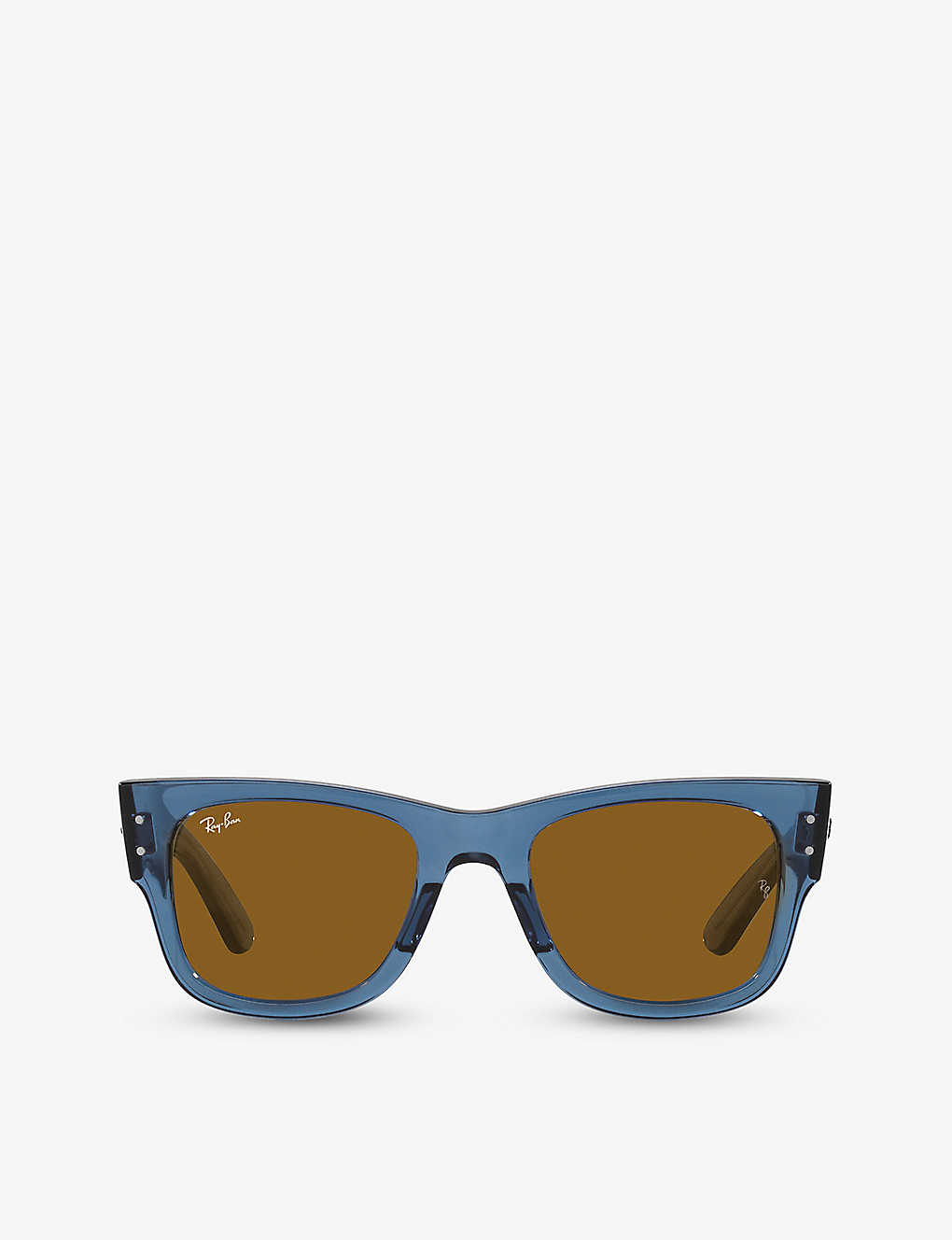 Ray Ban Sunglasses Unisex Mega Wayfarer Bio-based - Transparent Blue Frame Brown Lenses 51-21