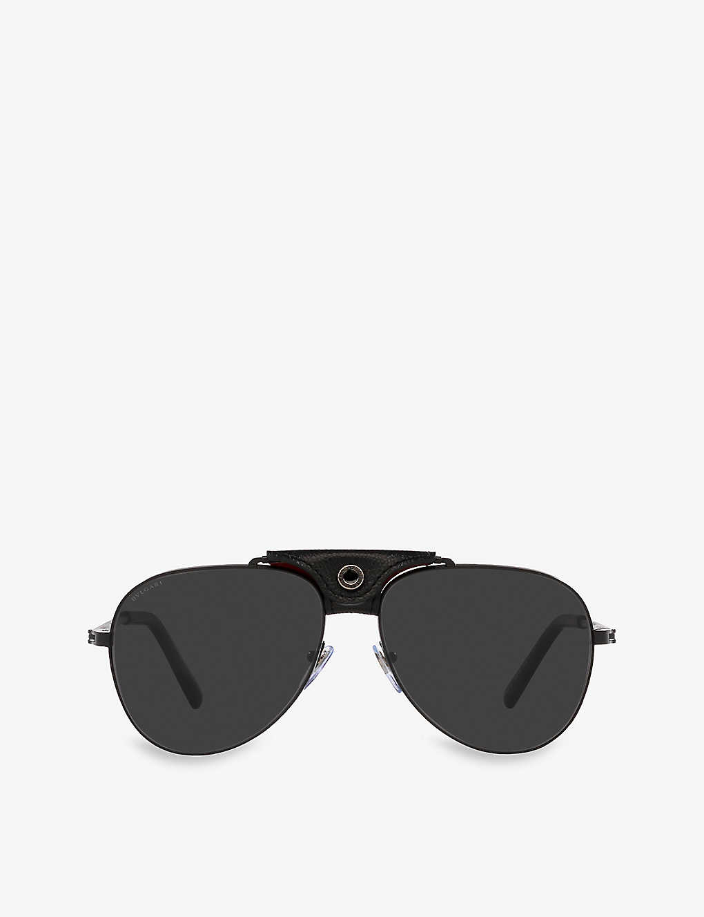 Bvlgari Womens Black Bv5061q Pilot-frame Metal Sunglasses