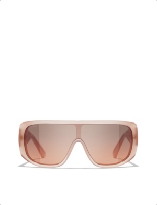 Pre-owned Chanel Womens Pink Ch5495 Pillow-frame Acetate Sunglasses