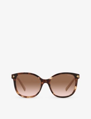 Prada Pr 22zs Two-tone Square Acetate Sunglasses In Brown