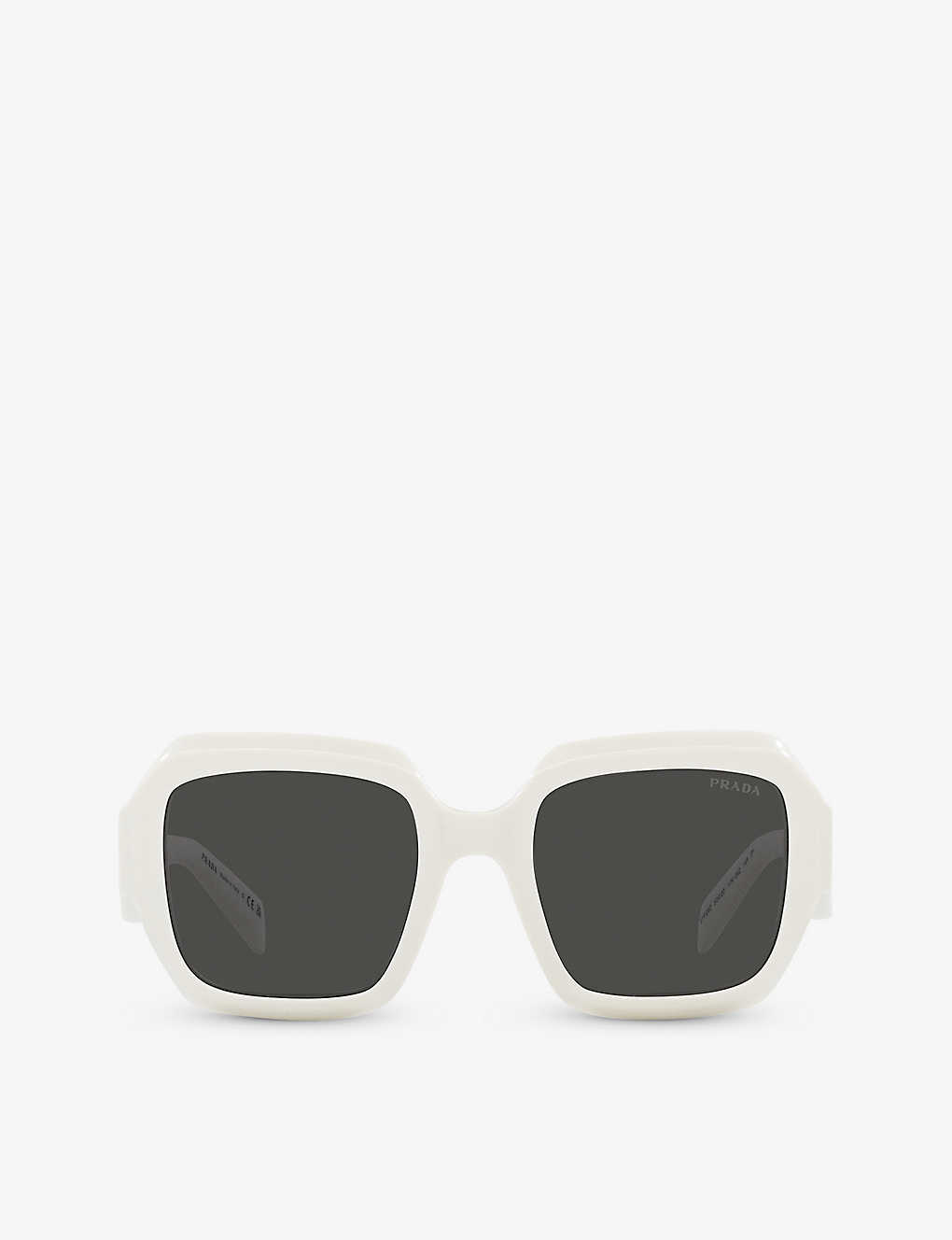 Prada Womens White Pr 28zs Pillow-frame Acetate Sunglasses