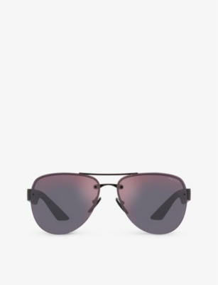 PRADA LINEA ROSSA PS 55YS pilot frame metal sunglasses