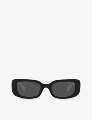 MIU MIU: MU 08YS tinted-lens rectangle-frame acetate sunglasses