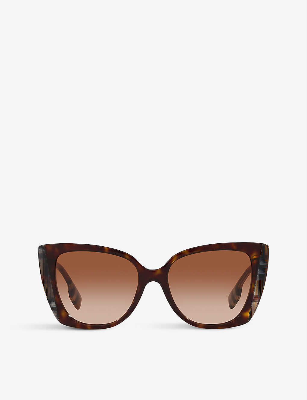 Shop Burberry Womens Brown Be4393 Meryl Cat-eye Tortoiseshell Acetate Sunglasses