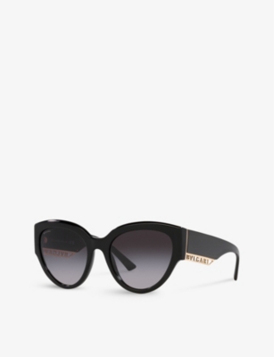 Shop Bvlgari Bv8258 Butterfly-frame Acetate Sunglasses In Black