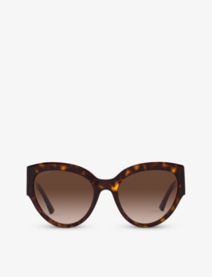 Bvlgari Womens Brown Bv8258 Butterfly-frame Tortoiseshell-pattern Acetate Sunglasses