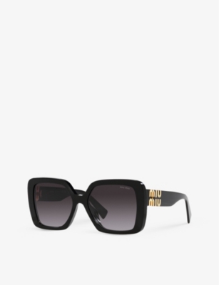 Miu Miu Grey Gradient Square Ladies Sunglasses Mu 10ys 1ab5d1 56 In Black