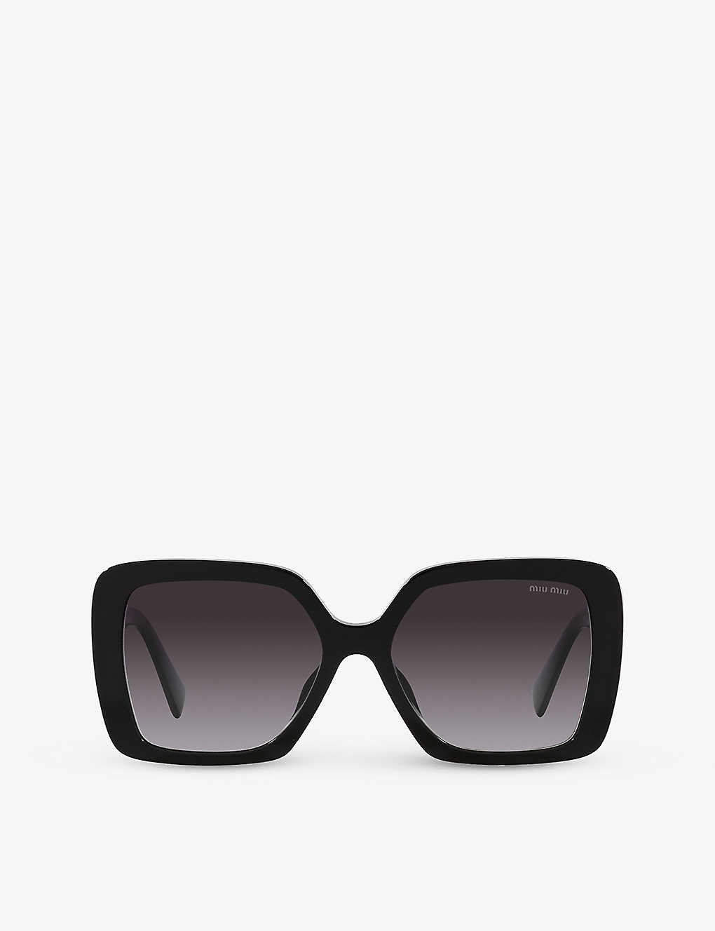 Shop Miu Miu Women's Black Mu 10ys Glimpse Acetate Sunglasses
