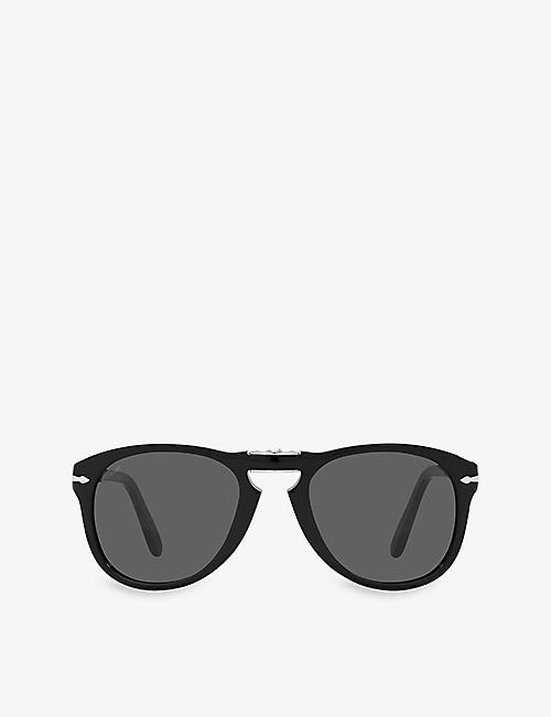 PERSOL: PO0714SM Steve McQueen pilot-frame and acetate sunglasses